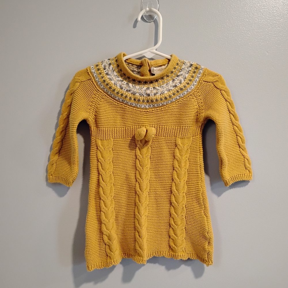 Cynthia Rowley Yellow Knit Dress with Braided Details